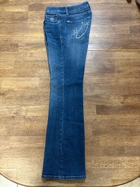 Harley-Davidson Women's Blue Flare Jeans with Embroidered Back Pocket